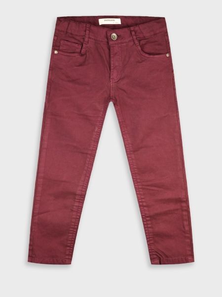 Παντελόνι chino πεντάτσεπο μονόχρωμο με patch μπορντώ