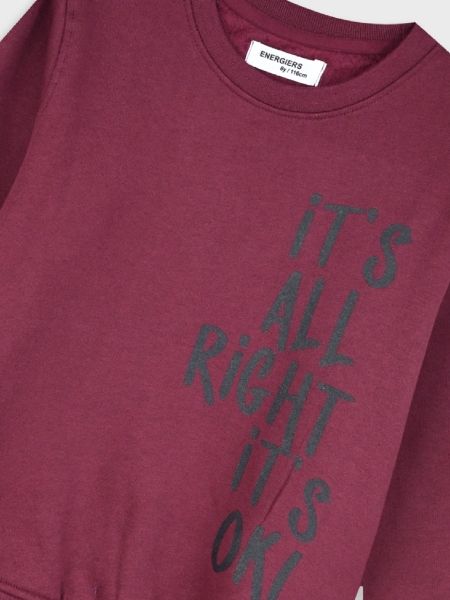 Σετ φόρμα με print '' It's allright'' μπορντώ