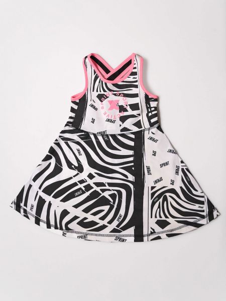 Παιδικό φόρεμα ελληνικής ραφής animal print μαύρο