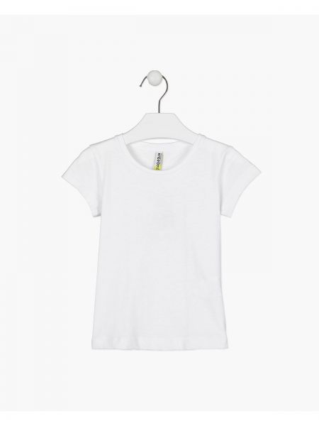 Μπλούζα κοντομάνικι μονόχρωμη λευκό