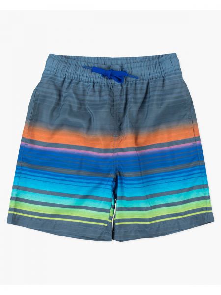 Μαγιό βερμούδα ριγέ με δέσιμο μπλε