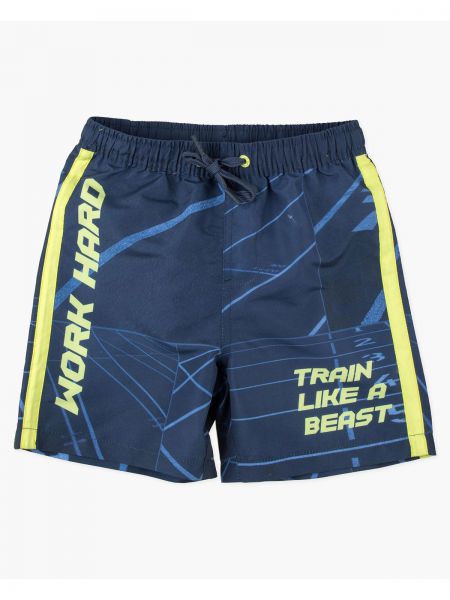 Μαγιό βερμούδα work hard με δέσιμο μπλε