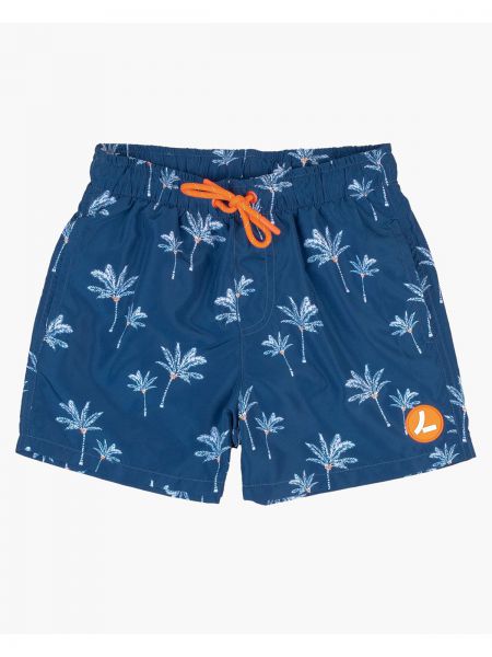 Μαγιό βερμούδα με σχέδιο φοίνικες και κορδόνι μπλε