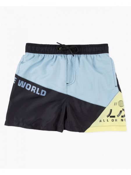 Μαγιό σορτς με τσέπες run the world μαύρο