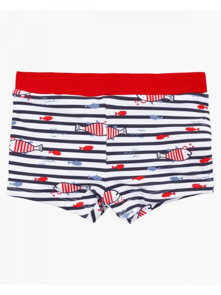 Μαγιό σορτς εμπριμέ με σχέδιο ψαράκια κόκκινο