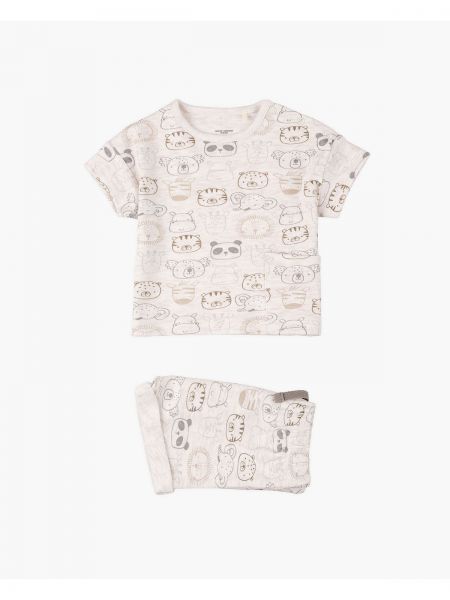 Σετ για νεογέννητο με σχέδιο ζωάκια μπεζ