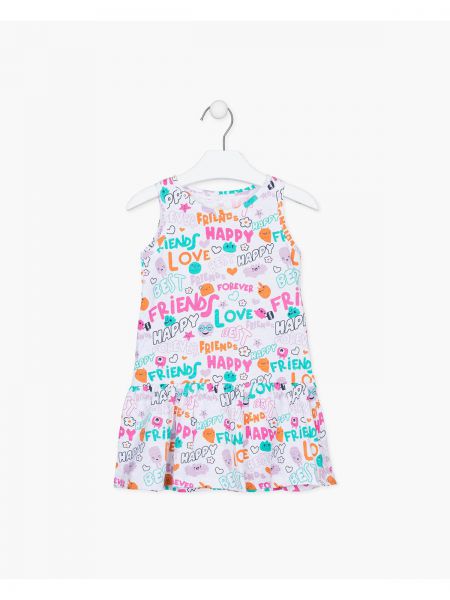 Φόρεμα καλοκαιρινό εμπριμέ  λευκό