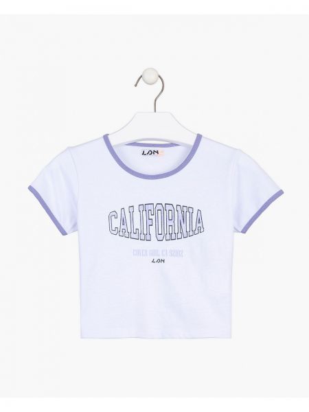 Κροπ τοπ με τύπωμα california λευκό