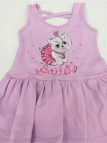 Φόρεμα bebe με τύπωμα και χιαστή πλάτη ελληνικής ραφής λιλά