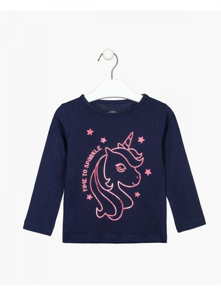 Μπλούζα μακρυμάνικη με print unicorn in the sky μπλε