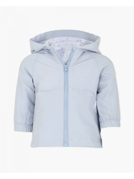 Μπουφάν βρεφικό αντιανεμικό με κουκούλα και τσέπες γαλάζιο