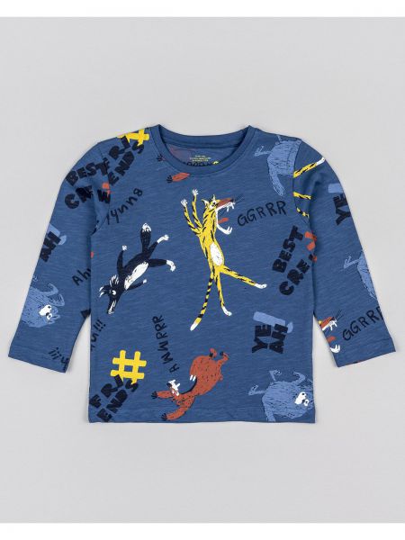 Μπλούζα με print forest animals μπλε
