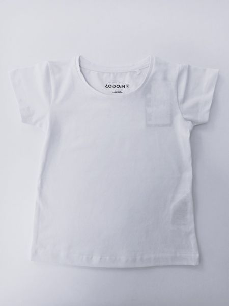 Μπλούζα βαμβακερή ελαστική κοντομάνικη λευκό