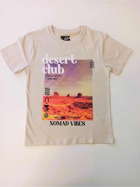 Μπλούζα κοντομάνικι σε άνετη γραμμή μπεζ