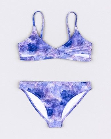 Μπικίνι με ανοίγματα στο πάνω μέρος και ρυθμιζόμενες τιράντες λιλά