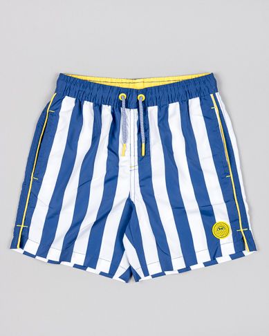 Μαγιό βερμούδα με λάστιχο, κορδόνι και σχέδια μπλε