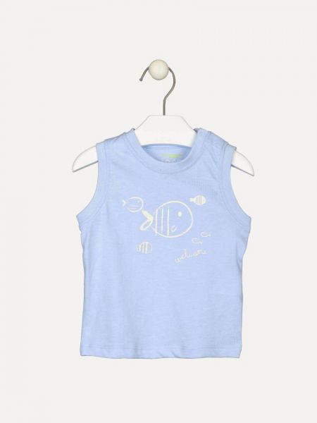 Μπλούζα αμάνικη βρεφική με τύπωμα βυθός γαλάζιο