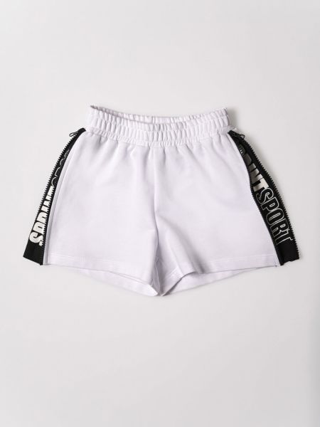 Σορτς με λάστιχο και φερμουάρ στο πλάι ελληνικής ραφής λευκό