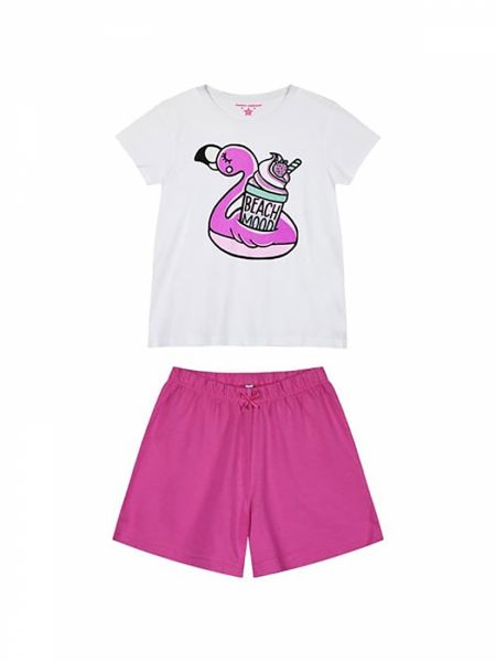 Σετ πυτζάμα βαμβακερή που φωσφορίζει στο σκοτάδι φούξια