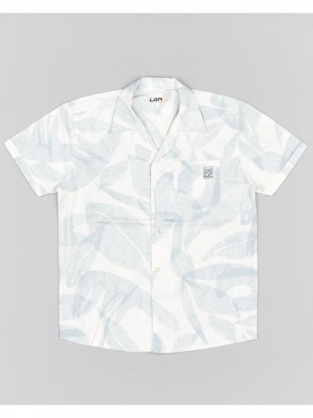 Πουκάμισο κοντομάνικο με tropical print και τσέπη βεραμάν