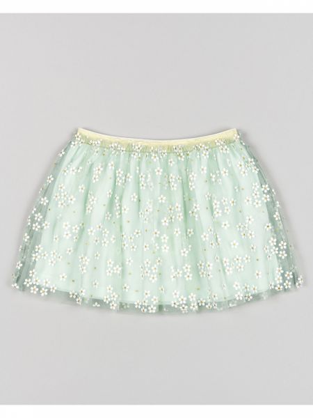 Φούστα με τούλι και μαργαρίτες με glitter και λάστιχο στη μέση βεραμάν