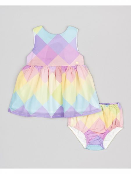 Φόρεμα εξώπλατο με φιόγκο και βρακάκι φιγούρας λιλά