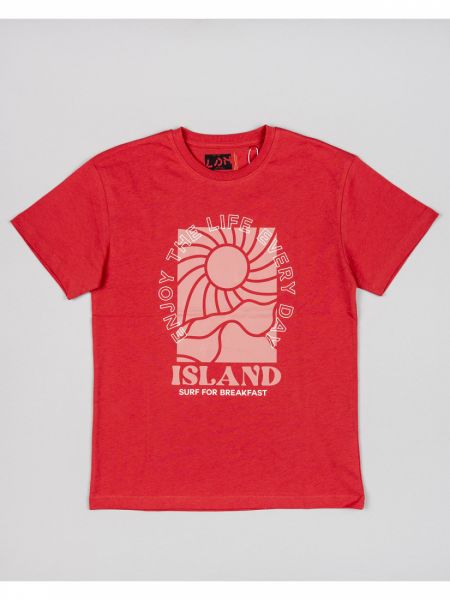 Μπλούζα βαμβακερή με print Let's get lost in California εκάι