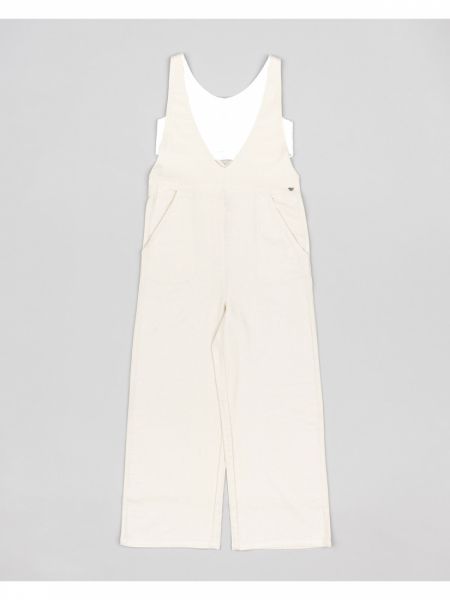 Φόρμα ολόσωμη λινή με ενσωματωμένο μπουστάκι με κουμπιά στην πλάτη μπεζ