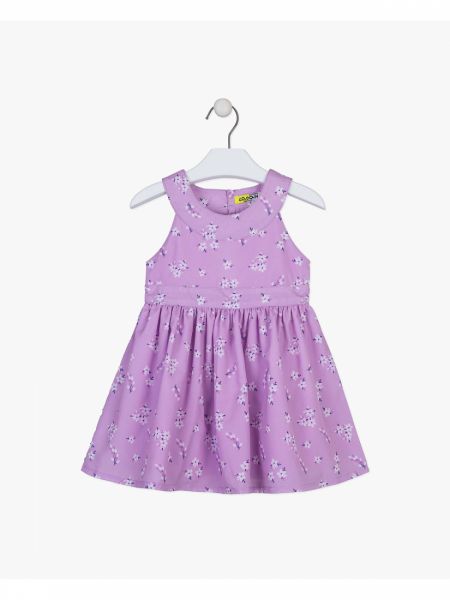 Φόρεμα φλοράλ με άνοιγμα στην πλάτη λιλά