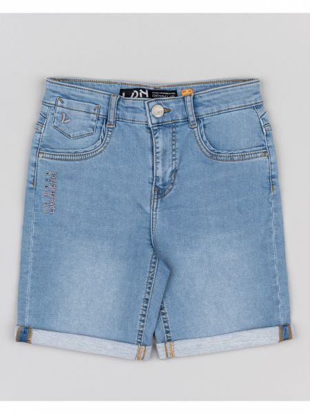 Βερμούδα τζιν βαμβακερή πεντάτσεπη μονόχρωμη  γαλάζιο