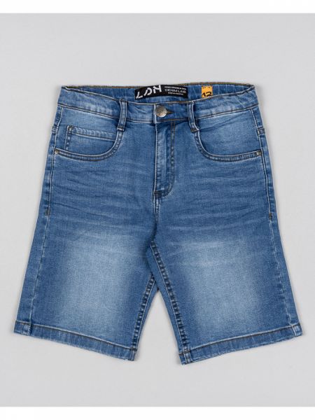 Τζιν βερμούδα βαμβακερή με τσέπες γαλάζιο