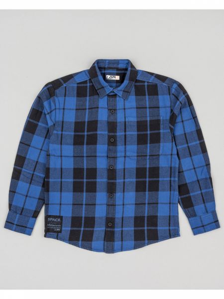 Πουκάμισο flannel καρώ με τσέπη SPACE Losan Try μπλε