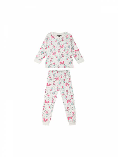 Σετ πυτζάμα βαμβακερή με print ζωάκια του δάσους βεραμάν
