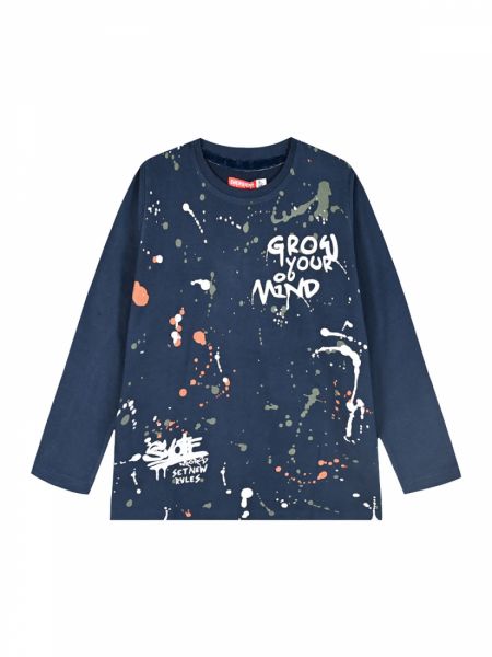 Μπλούζα μακρυμάνικη με print grow your mind μπλε