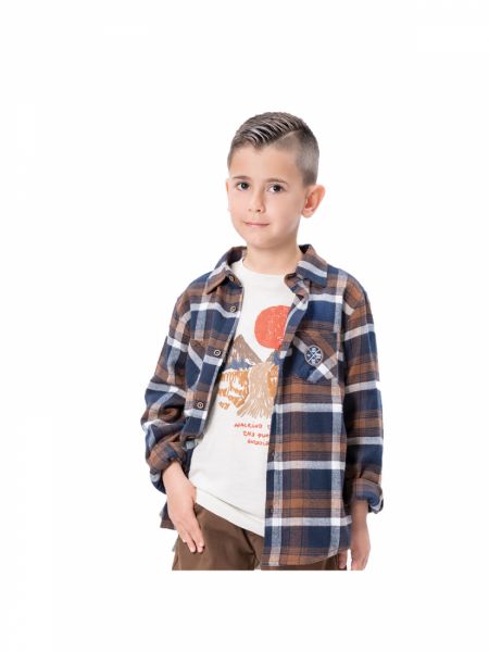 Μπλούζα μακρυμάνικη με print sunset in the mountains μπεζ