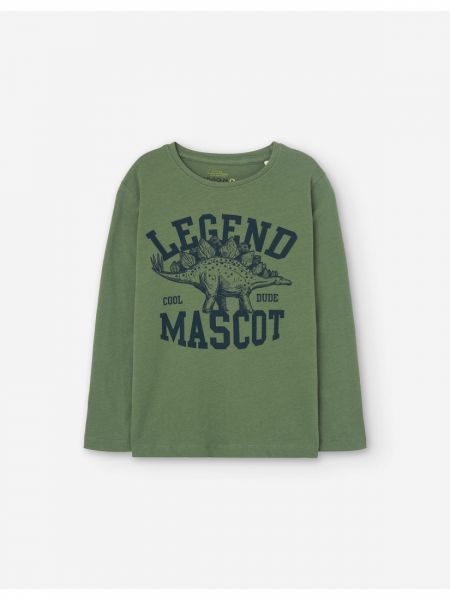 Μπλούζα μακρυμάνικη με print δεινόσαυροι πράσινο