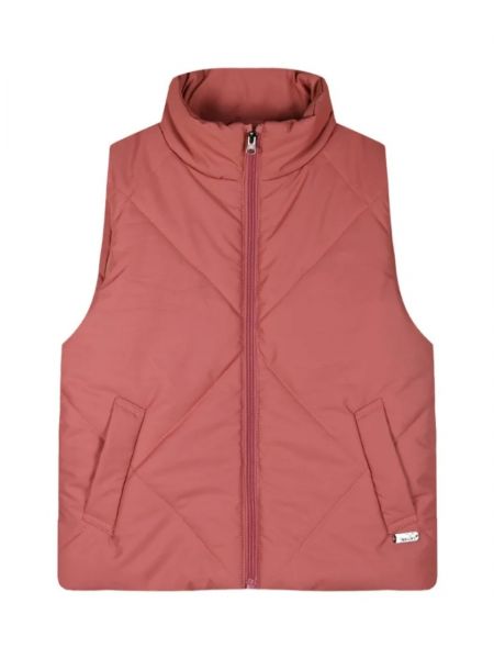 Μπουφάν αμάνικο με τσέπες, μονόχρωμο και φωσφορίζον σήμα στο πίσω μέρος σάπιο μήλο