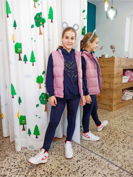 Μπουφάν γιλέκο καπιτονέ μονόχρωμο λιλά