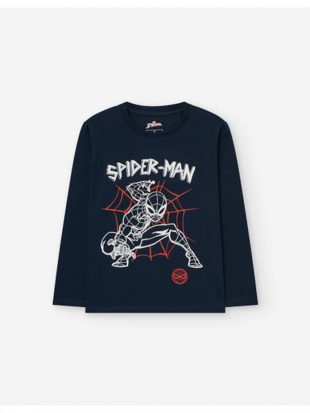 Μπλούζα Marvel μακρυμάνικη βαμβακερή με print Spiderman μπλε