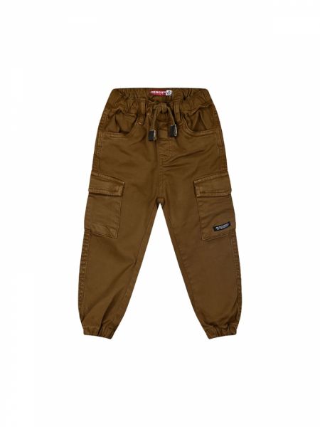 Παντελόνι cargo μονόχρωμο με λάστιχο στο τελείωμα αγόρι μικρό καφέ
