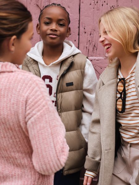 Μπουφάν γιλέκο καπιτονέ μονόχρωμο LSN TRY b καφέ