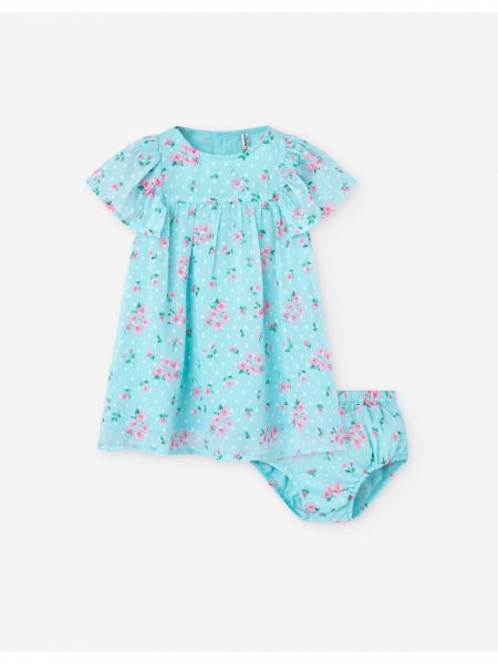 Φόρεμα ζωρζέτα φλοράλ με βρακάκι φιγούρας βεραμάν