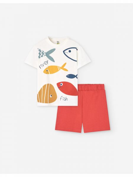 Σετ μπλούζα με βερμούδα και print βυθός εκάι