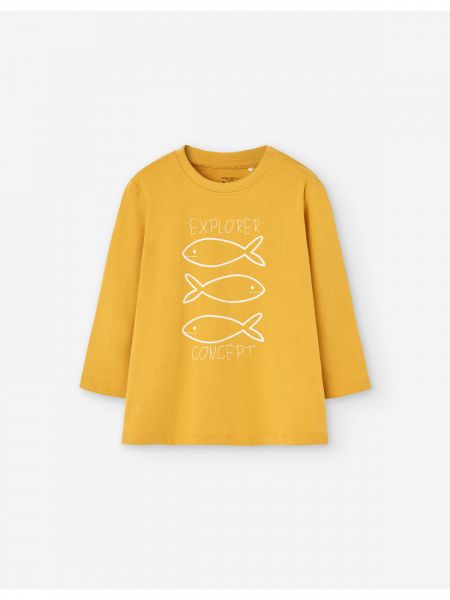 Mπλούζα με print βυθός μουσταρδί