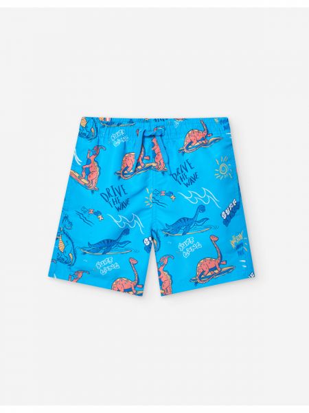 Μαγιό βερμούδα με print surfing dinosaurs τυρκουάζ