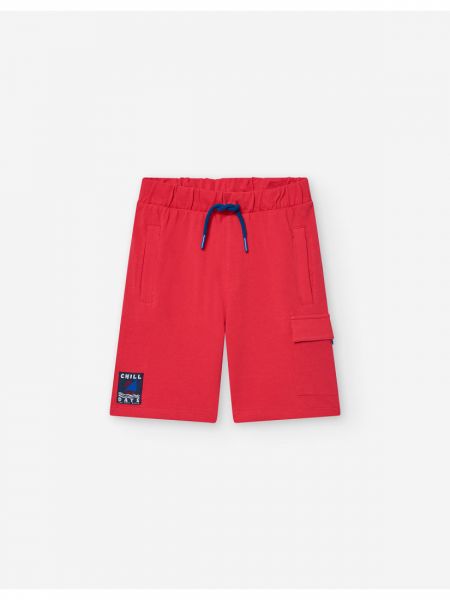 Βερμούδα με τσέπες της σειράς βυθός κόκκινο