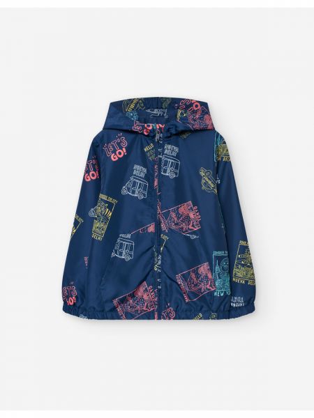 Πανωφόρι αντιανεμικό με κουκούλα και τσέπες της σειράς best trip ever μπλε