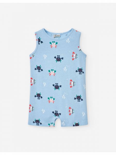 Ολόσωμο φορμάκι με print καβουράκια γαλάζιο