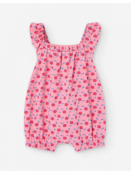 Ολόσωμη φόρμα σορτς με print κερασάκια ροζ