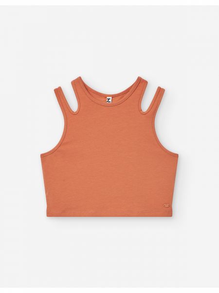 Κροπ τοπ μονόχρωμο με διπλή τιράντα εκάι